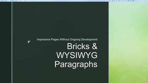 Thumbnail for Bricks and WYSIWYG paragraphs for Impressive Pages without Developers