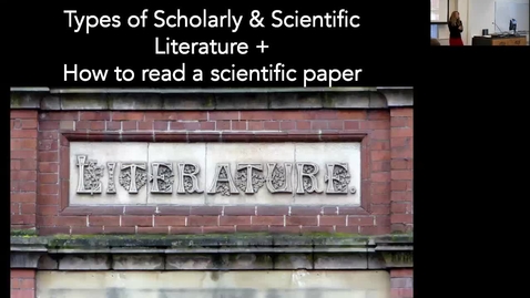 Thumbnail for 2018 Science Immersion_Types of Scientific Literature
