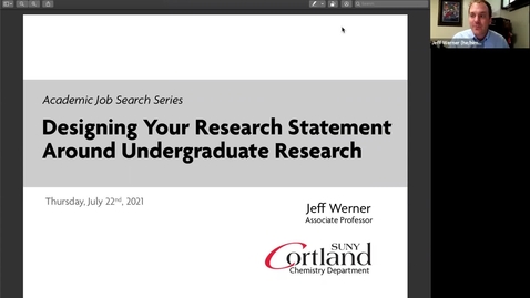 Thumbnail for 2021: Designing Your Research Statement Around Undergraduate Research