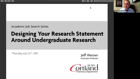 Thumbnail for entry 2021: Designing Your Research Statement Around Undergraduate Research