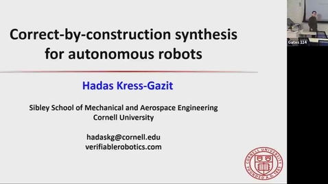 Thumbnail for Correct-by-Consturction Synthesis for Autonomous Robots - Hadas Kress-Gazit