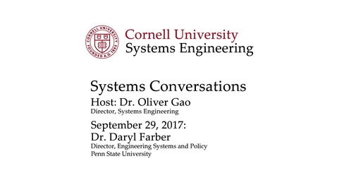 Thumbnail for entry Systems Conversation on 9/29/2017: Darryl Farber