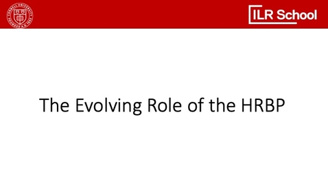 Thumbnail for The Evolving Role of the HRBP