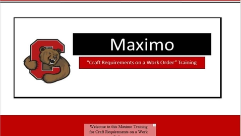 Thumbnail for entry Maximo_Indicating Craft Requirements on a Work Order