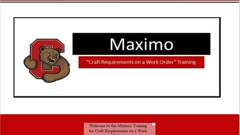 Thumbnail for Maximo_Indicating Craft Requirements on a Work Order