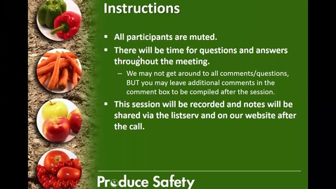 Thumbnail for Produce Safety Educator's Call #28