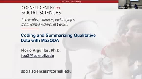 Thumbnail for Coding and Summarizing Qualitative Data with MaxQDA Fall 2025