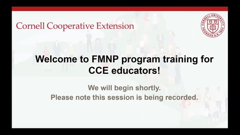 Thumbnail for FMNP Program Logistics Training for CCE Staff
