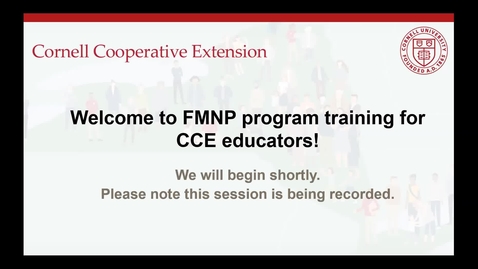 Thumbnail for entry FMNP Program Logistics Training for CCE Staff