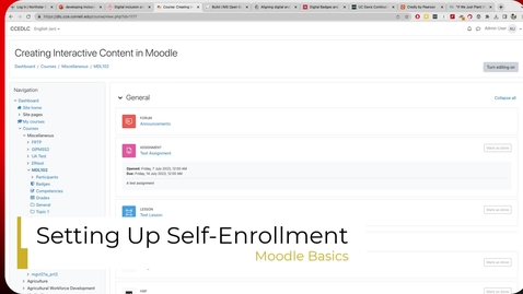 Thumbnail for entry Setting up student self-enrollment in Moodle 4