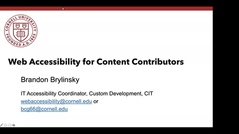 Thumbnail for entry Web Accessibility for Content Contributors