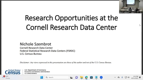 Thumbnail for entry Research Opportunities at the Cornell Federal Statistical Research Data Center