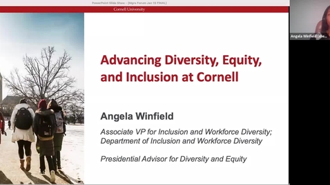 Thumbnail for entry Managers Forum 1/15 - Advancing Diversity, Equity, and Inclusion at Cornell