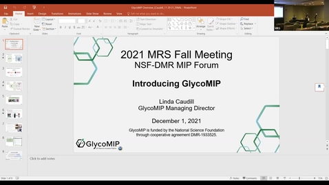 Thumbnail for GlycoMIP INTRO 2021 MRS conference MIP Forum (AM session) 