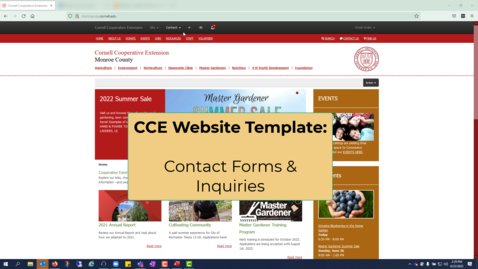 Thumbnail for entry CCE Website - Contact Form and Inquiries