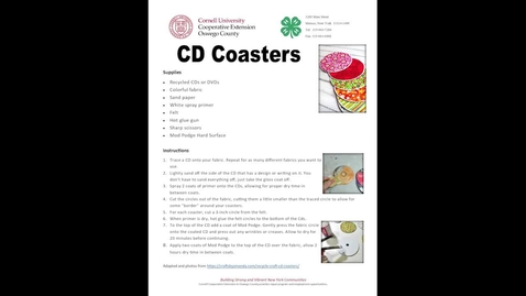 Thumbnail for entry CCE Oswego 4-H Repurpose CDs into Coasters