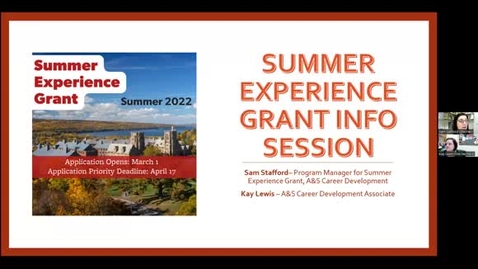 Thumbnail for Summer Experience Grant 2022 Information Session
