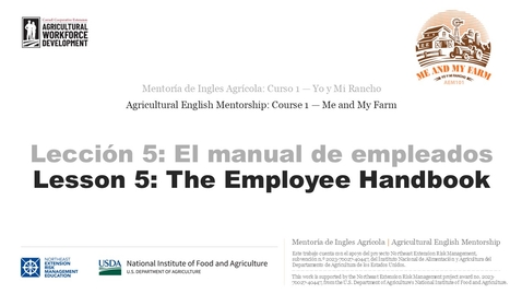 Thumbnail for Lección 5 vídeo 1 |  El manual para los empleados
