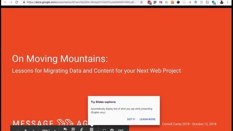 Thumbnail for entry DrupalCamp 2018: On Moving Mountains:  Lessons for Migrating Data and Content for Your Next Drupal Project