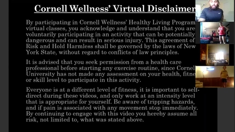 Thumbnail for entry Cornell Wellness Virtual Bootcamp Class #6