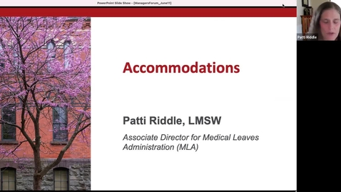 Thumbnail for Managers Forum 6/11 - Accommodations
