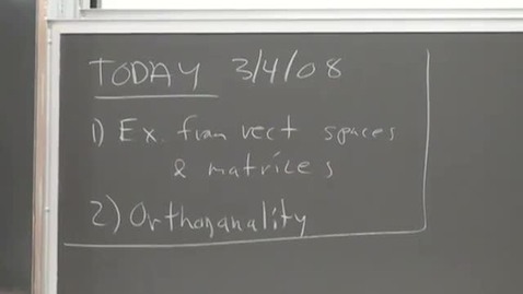 Thumbnail for entry 20 - An example from vector spaces and orthogonality Session 20
