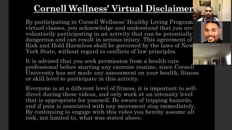 Thumbnail for Cornell Wellness Movement for the Mind Virtual Bootcamp Class #2