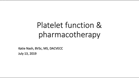 Thumbnail for entry Platelets: ACVECC Exam Webinar July 13, 2019