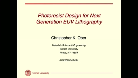 Thumbnail for entry Lester Talk with Prof. Chris Ober, MSE, Cornell