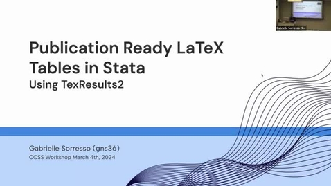 Thumbnail for entry Publication Ready LaTex Tables in Stata Using Texresults2