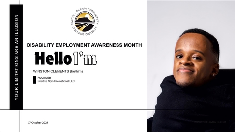 Thumbnail for Butte College DSPS Disability Employment Awareness Keynote, Winston Clements