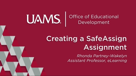 Thumbnail for Creating a SafeAssign Assignment