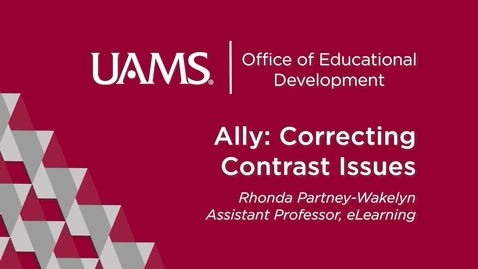 Thumbnail for Ally Correcting Contrast Issues