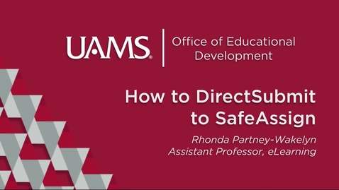 Thumbnail for How to DirectSubmit to SafeAssign