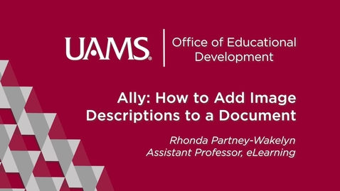 Thumbnail for Ally How to Add Image Descriptions to a Document
