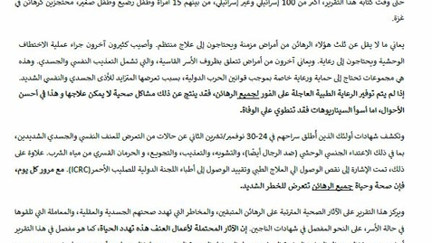 Thumbnail for مخاوف صحية عاجلة لجميع الرهائن