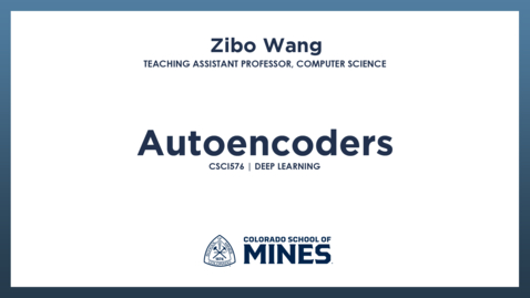 Thumbnail for CSCI576 | Autoencoders