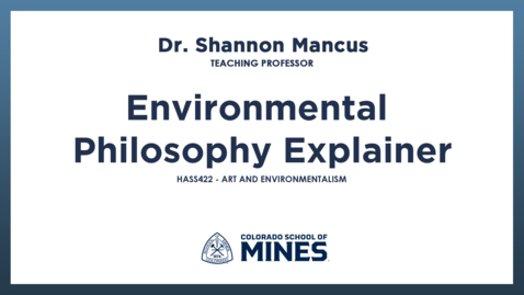 Thumbnail for HASS422 | Environmental Philosophy Explainer
