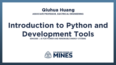 Thumbnail for EENG585 | Introduction to Python and Development Tools