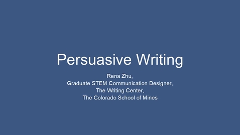 Thumbnail for Persuasive Writing - Writing Center