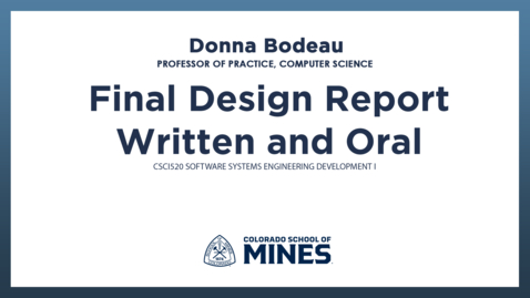 Thumbnail for CSCI520 | Final Design Report Written and Oral