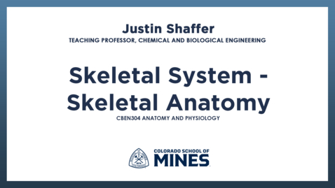 Thumbnail for CBEN304 | Skeletal System - Skeletal Anatomy