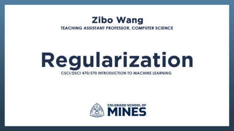 Thumbnail for CSCI/DSCI470/570 | Regularization