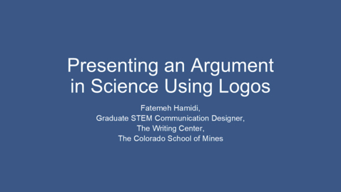 Thumbnail for Presenting an Argument in Science Using Logos - Writing Center