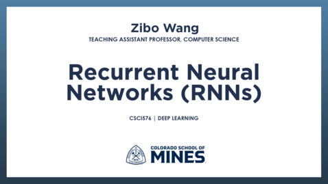 Thumbnail for CSCI576 | Recurrent Neural Networks (RNNs)