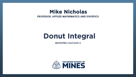 Thumbnail for MATH298A | Donut Integral