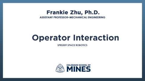 Thumbnail for SPRS509 | Operator Interaction