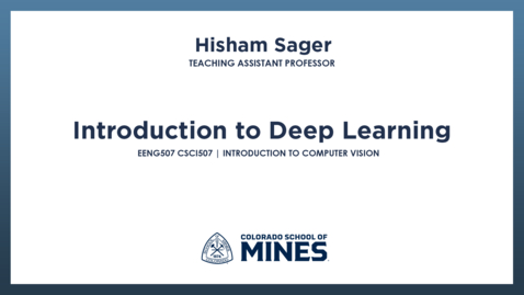 Thumbnail for EENG507 CSCI507 | Introduction to Deep Learning