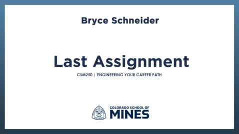 Thumbnail for CSM250 | Last Assignment