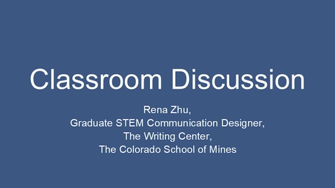 Thumbnail for Writing Center | Classroom Discussion